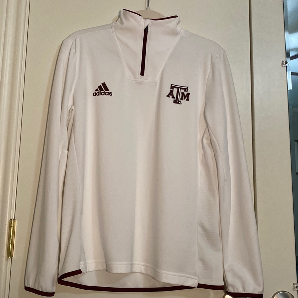 Texas A&M White Quarter Zip Pullover | Size M